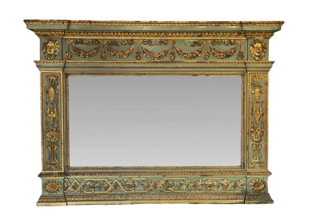 Louis Philippe Gilded Wood Stucco Mirror, 19th Century