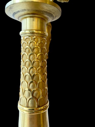 Antiquités - Brûle-parfum en bronze doré et patiné 1er Empire