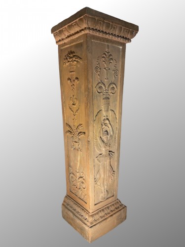 Objet de décoration Colonne Piédestal - Gaine en terre cuite début XIXe siècle