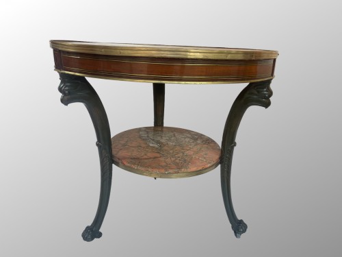 Guéridons "aux Griffons". acajou et marbre Brèche époque Empire - Mobilier Style Empire