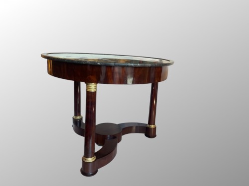 Mobilier Table & Guéridon - Guéridon en acajou et bronzes dorés fin 1er Empire