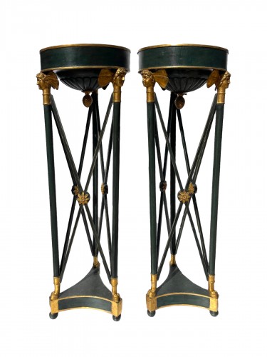 Pair of Early 19th century Athenian in gilded and patinated wood