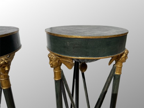 Pair of Early 19th century Athenian in gilded and patinated wood - Decorative Objects Style Empire