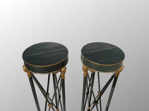 Pair of Early 19th century Athenian in gilded and patinated wood - Empire