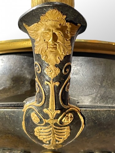 Luminaires Lustre - Lustre en bronze patiné et doré début du XIXe siècle