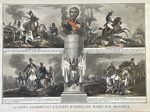 Gravure à la gloire du Maréchal Massena, début du XIXe siècle - Gravures et livres anciens Style Empire