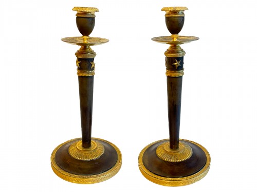 Pair of, Consulate period candlesticks