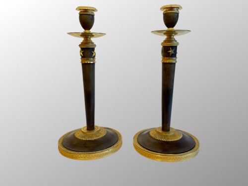 19th century - Pair of, Consulate period candlesticks