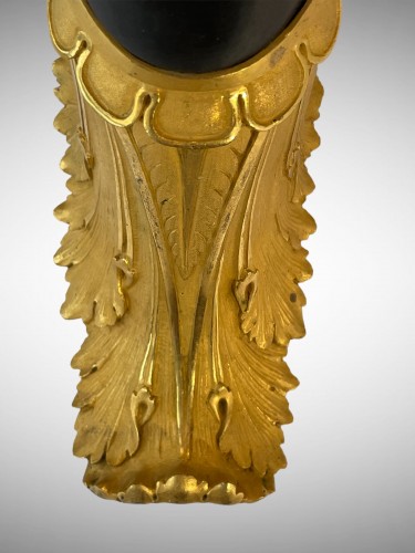 Paire de grandes appliques en bronze doré et patiné d'époque Empire - Empire
