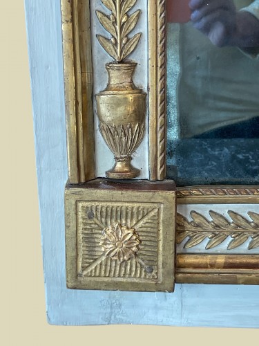 Trumeau en bois et stuc laqué et doré, début du XIXe - Miroirs, Trumeaux Style Empire