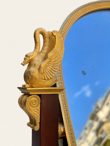 Psyché de table en acajou et bronzes dorés époque Empire - Empire