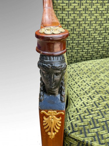 Bergère en acajou d'époque Consulat - Empire