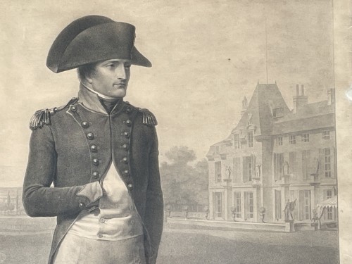 Gravures et livres anciens  - Grande gravure de Bonaparte à La Malmaison d'après Isabey