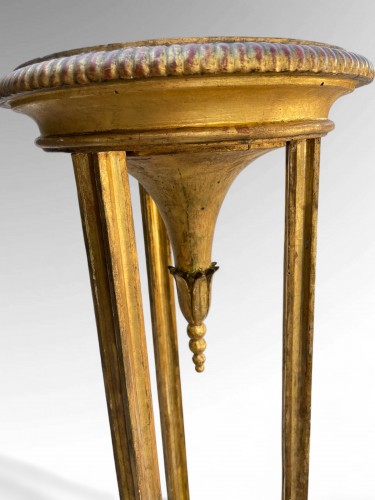Objet de décoration Colonne Piédestal - Paire de Sellettes en bois doré fin du XVIIIe Italie