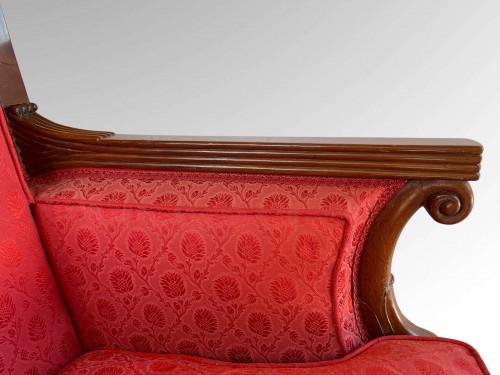 Paire de bergères en acajou époque premier Empire - Sièges Style Empire