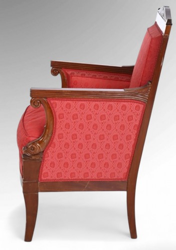 Sièges Fauteuil & Bergère - Paire de bergères en acajou époque premier Empire