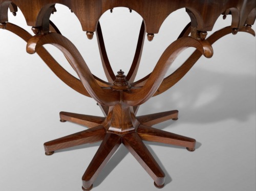19th century - Mahogany pedestal table, Northern Italy, early 19th century