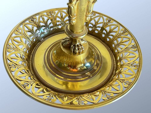Lampe bouillotte Empire, bronze ciselé et doré, milieu du XIXe siècle - Galerie Maxime Fustier