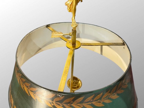 XIXe siècle - Lampe bouillotte Empire, bronze ciselé et doré, milieu du XIXe siècle