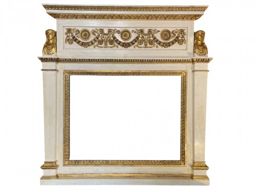 Trumeau aux cariatides grecques époque Empire