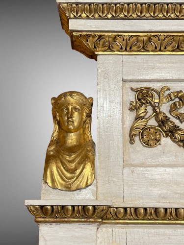 Miroirs, Trumeaux  - Trumeau aux cariatides grecques époque Empire