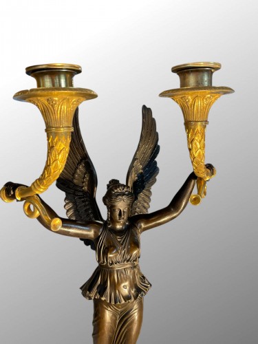 Empire - Candélabre en bronze doré et patiné, époque Empire