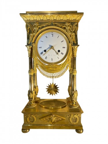 Gilt bronze mantel clock, Empire period
