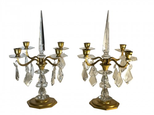 Baccarat - Paire de girandoles vers 1940