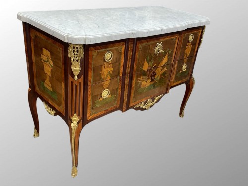 Mobilier Commode - Commode Transition estampillée Léonard Boudin
