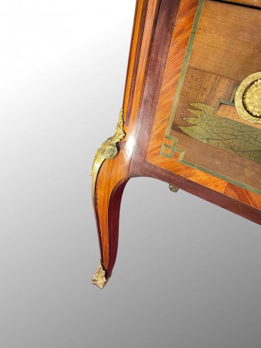 Antiquités - Commode Transition estampillée Léonard Boudin