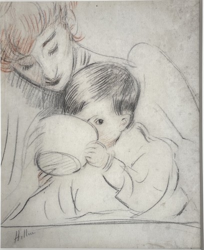 Dessin au fusain sur papier - Paul César Helleu (1859 - 1927) - Tableaux et dessins Style 