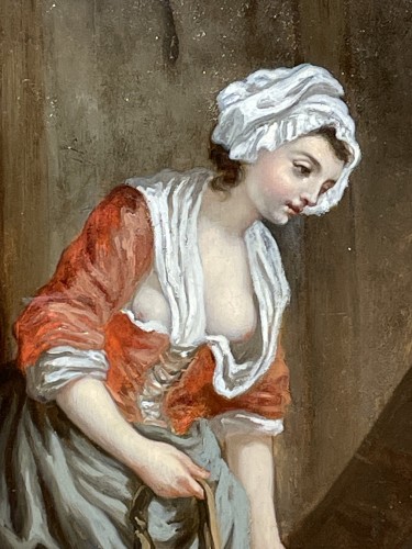 Scène de genre - Ecole française du début du XIXe siècle - Tableaux et dessins Style 