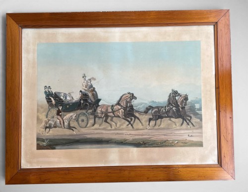 Gravures et livres anciens  - Suite de quatre grandes gravures intitulées "la vie d'un gentilhomme en toutes saison
