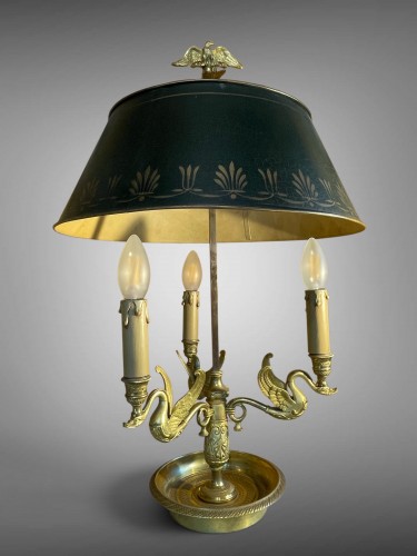 Lampe bouillotte en bronze doré fin du XIXe siècle - Luminaires Style Napoléon III
