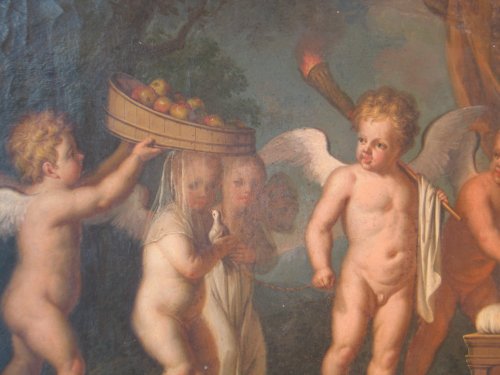 Tableaux et dessins Tableaux XVIIIe siècle - "Le Mariage des Anges" XVIIIe siècle
