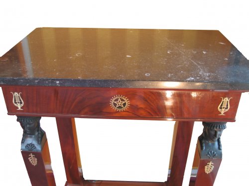 Small mahogany console table - early 19th century, Consulat period - Furniture Style Empire