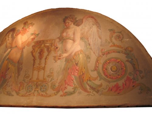 Toile peinte époque première moitié du XIXe - Objet de décoration Style 