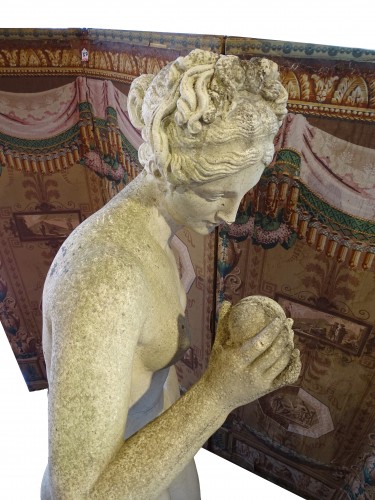Vénus Victrix ou Vénus à la pomme, statue en pierre reconstituée - Galerie Maxime Fustier
