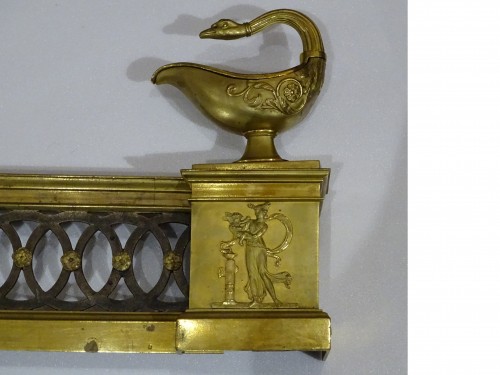 Objet de décoration  - Barre de foyer en bronze doré, époque Empire