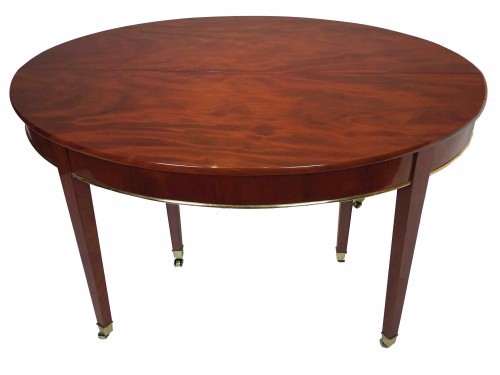 Table de salle à manger ovale en acajou, époque Directoire / Consulat - Mobilier Style Directoire