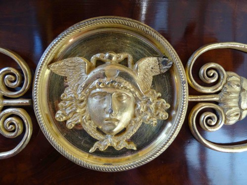 19th century - French console of the Consulat.period in mahogany and gilded bronzes