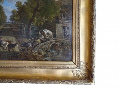 La route de Fontainebleau - Victor de Grailly 1804 - 1889) d'après Jean-Louis Demarne - Tableaux et dessins Style 