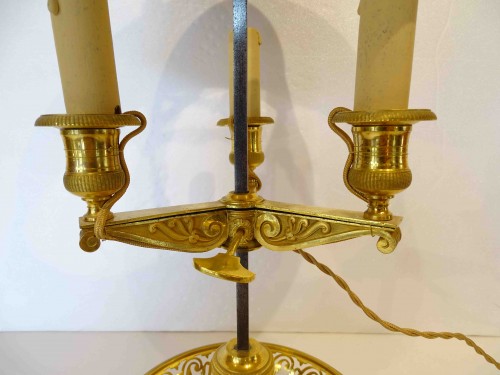 Lampe Bouillotte en bronze doré  vers 1820 /1830  - Luminaires Style Restauration - Charles X