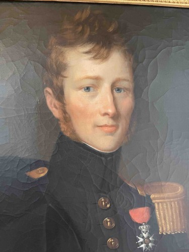 Portrait d'un officier vers 1820 / 1830 - Tableaux et dessins Style Restauration - Charles X