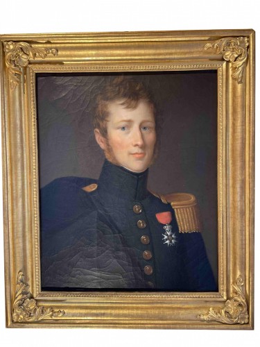 Restauration - Charles X - Portrait d'un officier vers 1820 / 1830