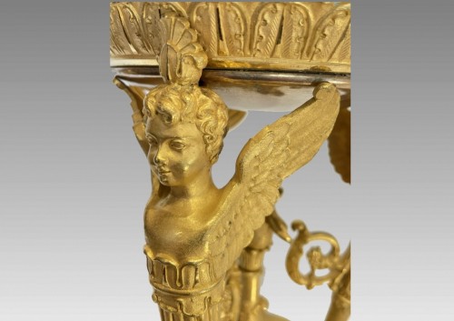 Empire - Coupe centre de table en bronze doré, époque premier Empire