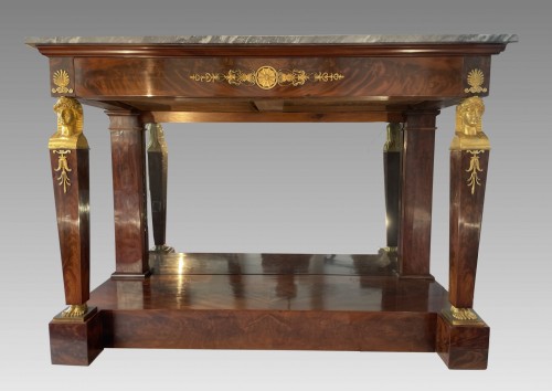 Console en acajou et bronzes dorés - Epoque Consulat - Mobilier Style Empire