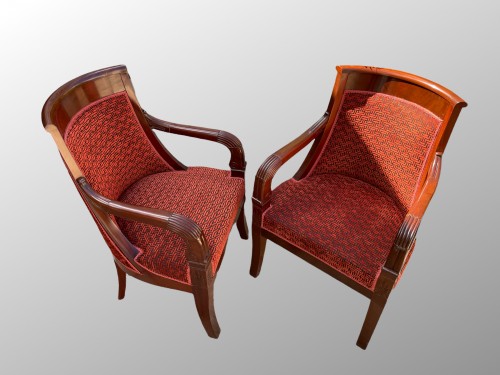Pair of mahogany armchairs of the Restoration period - Seating Style Restauration - Charles X