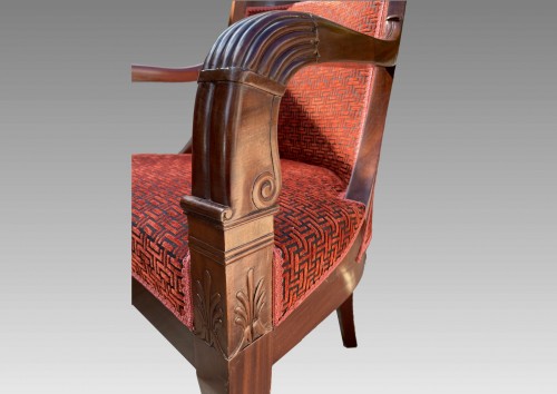 19th century - Pair of mahogany armchairs of the Restoration period