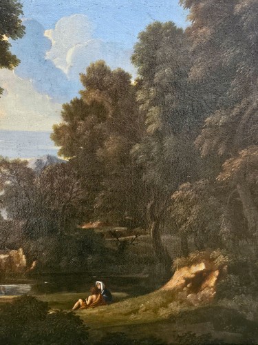 Gaspard Dughet (1615 - 1675) - Rest by the water - Paintings & Drawings Style Louis XIV